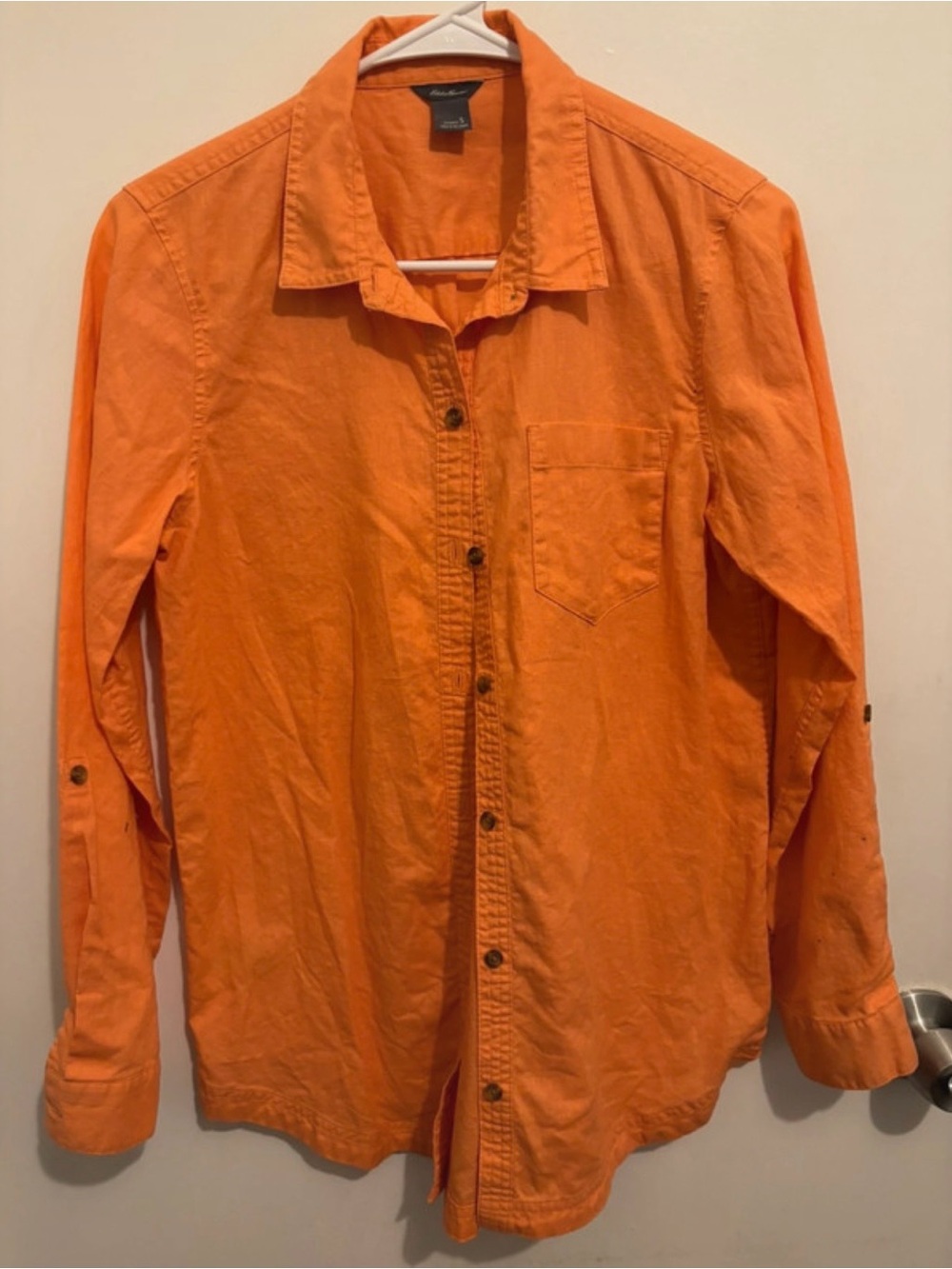Eddie Bauer Orange Collared Button-Up Shirt